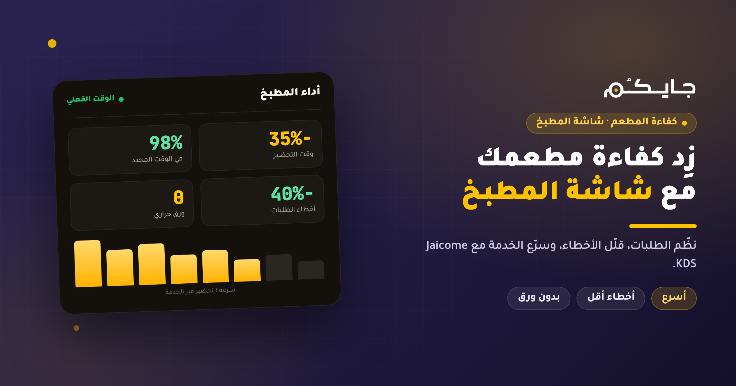 زيادة كفاءة المطعم مع شاشات المطبخ KDS